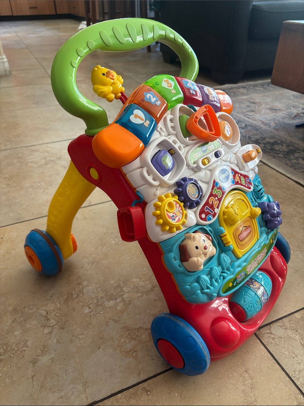 Vetch Bright Green Handle Multicolor Activity Walker